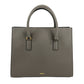 Versace Virtus Large Leather Top Handle Satchel Bag Tote Gray