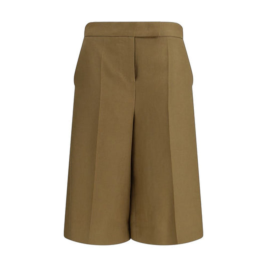 Bicolor Linen Bermuda Shorts