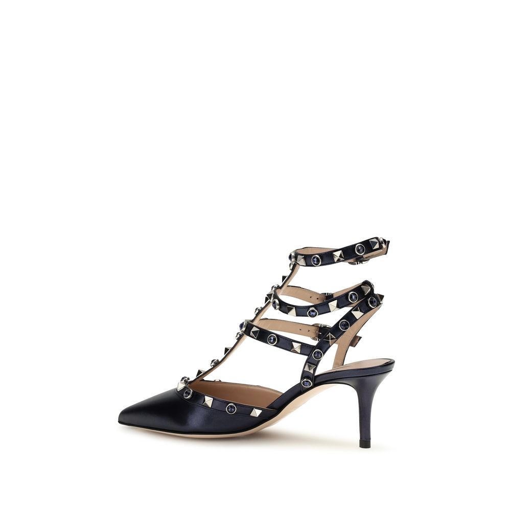 Blue Calf Leather Bos Taurus High Heel Pumps