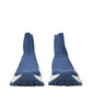 Blue Fabric Ankle Boots