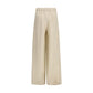 Beige Linen Casual Pants