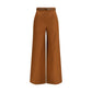 Brown Cotton Casual Pants