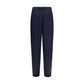 Blue Silk Casual Pants