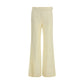 Beige Viscose Flared Pants
