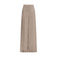 Beige Silk Casual Pants