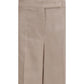 Beige Silk Casual Pants