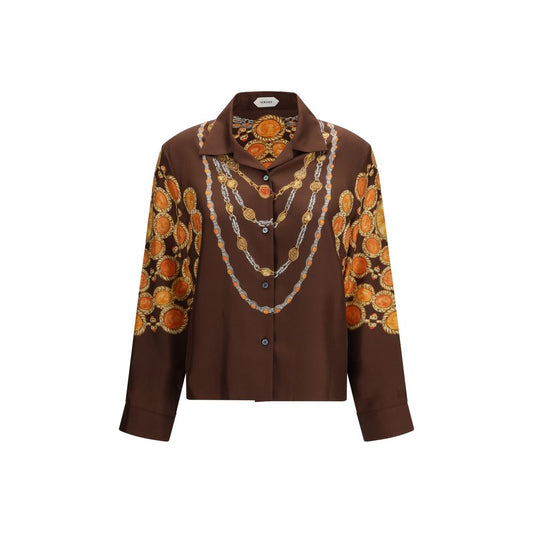 Brown Fabric Pattern Shirt