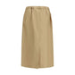 Beige Cotton Midi Skirt