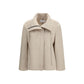 Beige Polyester Full-Length Jacket