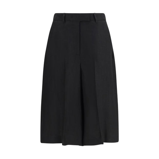 Black Viscose Bermuda Shorts
