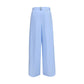 Blue Cotton Casual Pants