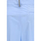Blue Cotton Casual Pants