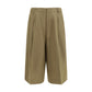 Beige Viscose Cropped Pants