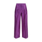 Purple Silk Casual Pants