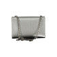 Silver Polyurethane Women Bag