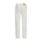 White Cotton Straight-Leg Jeans