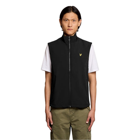 Black Polyester Sleveless Jacket