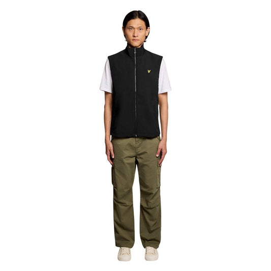 Black Polyester Sleveless Jacket