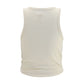Beige Cotton Sleeveles T-Shirt