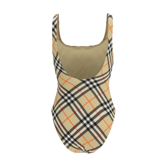 Beige Polyamide One-Piece Swimsuit