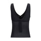 Black Silk Sleeveles T-Shirt