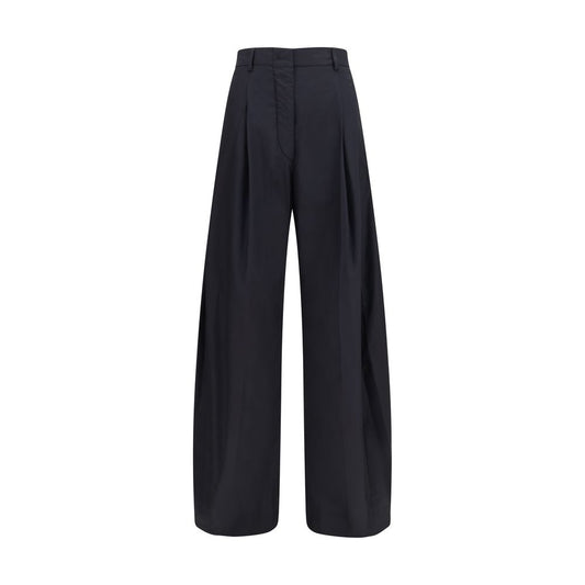 Black Cotton Casual Pants