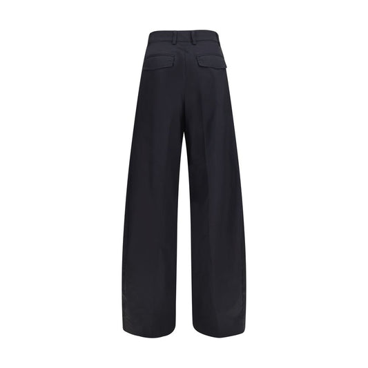 Black Cotton Casual Pants