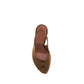 Brown Silk Stiletto Heel Sandals