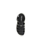 Black Calf Leather Bos Taurus Flat Sandals
