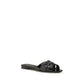 Black Calf Leather Bos Taurus Flat Sandals