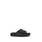 Black Calf Leather Bos Taurus Flat Sandals