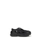 Black Calf Leather Bos Taurus Flat Sandals
