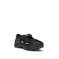 Black Calf Leather Bos Taurus Flat Sandals