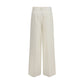 White Cotton Casual Pants