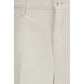White Cotton Casual Pants