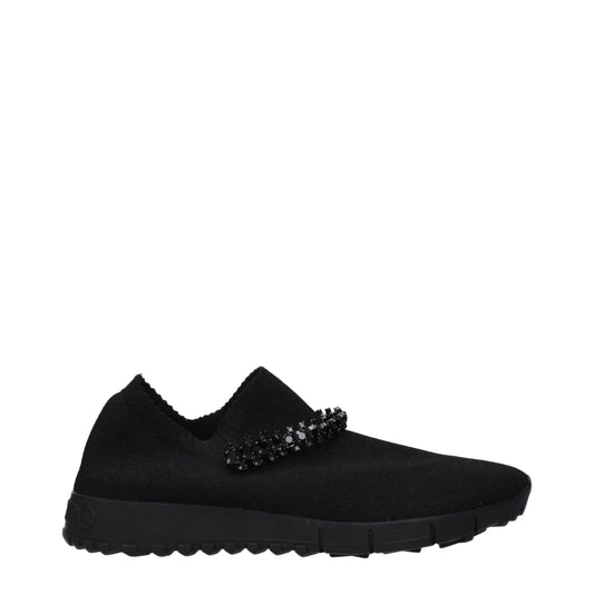 Black Fabric Slip-On Loafers