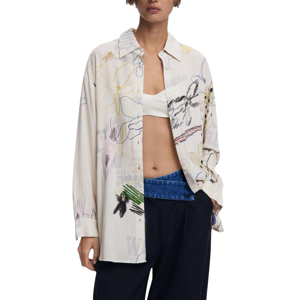Beige Viscose Blouse