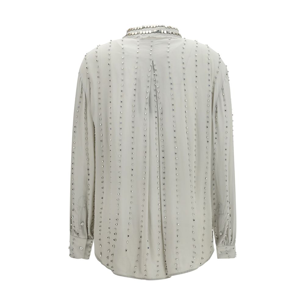 Gray Viscose Pattern Shirt