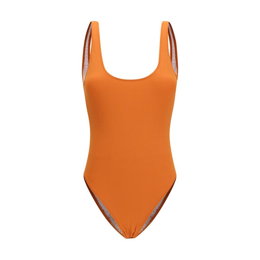 Orange Polyamide One-Piece Swimsuit