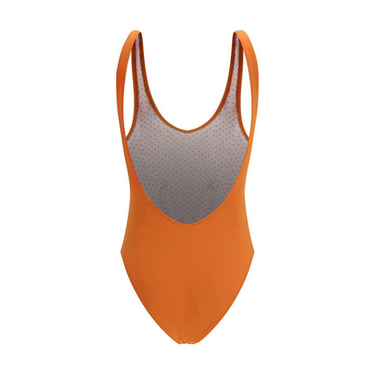 Orange Polyamide One-Piece Swimsuit