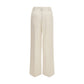 Beige Viscose Casual Pants