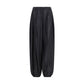 Black Polyester Casual Pants