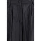 Black Polyester Casual Pants