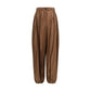 Brown Polyester Casual Pants