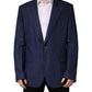 Blue Single Breasted 2 Button Suit Jacket