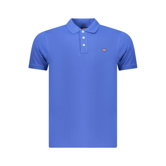 Blue Cotton Men's Polo Shirt
