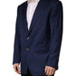 Blue Single Breasted 2 Button Suit Jacket