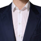 Blue Single Breasted 2 Button Suit Jacket