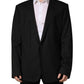 Black Single Breasted 2 Button Suit Jacket