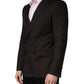 Dark Violet Wool Double Breasted Suit Jacket